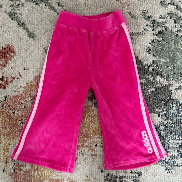 Y2K Adidas Hot Pink White Flare Bottoms 24 Month Girl Baby Toddler Girl EUC - Picture 1 of 8